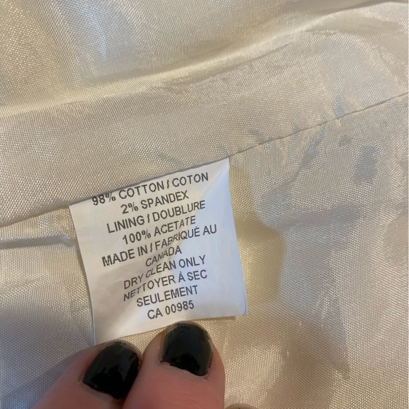 Holt Renfrew Women’s White Pinafore Snap Front Wide-Leg Pants Size 6 - Picture 11 of 13